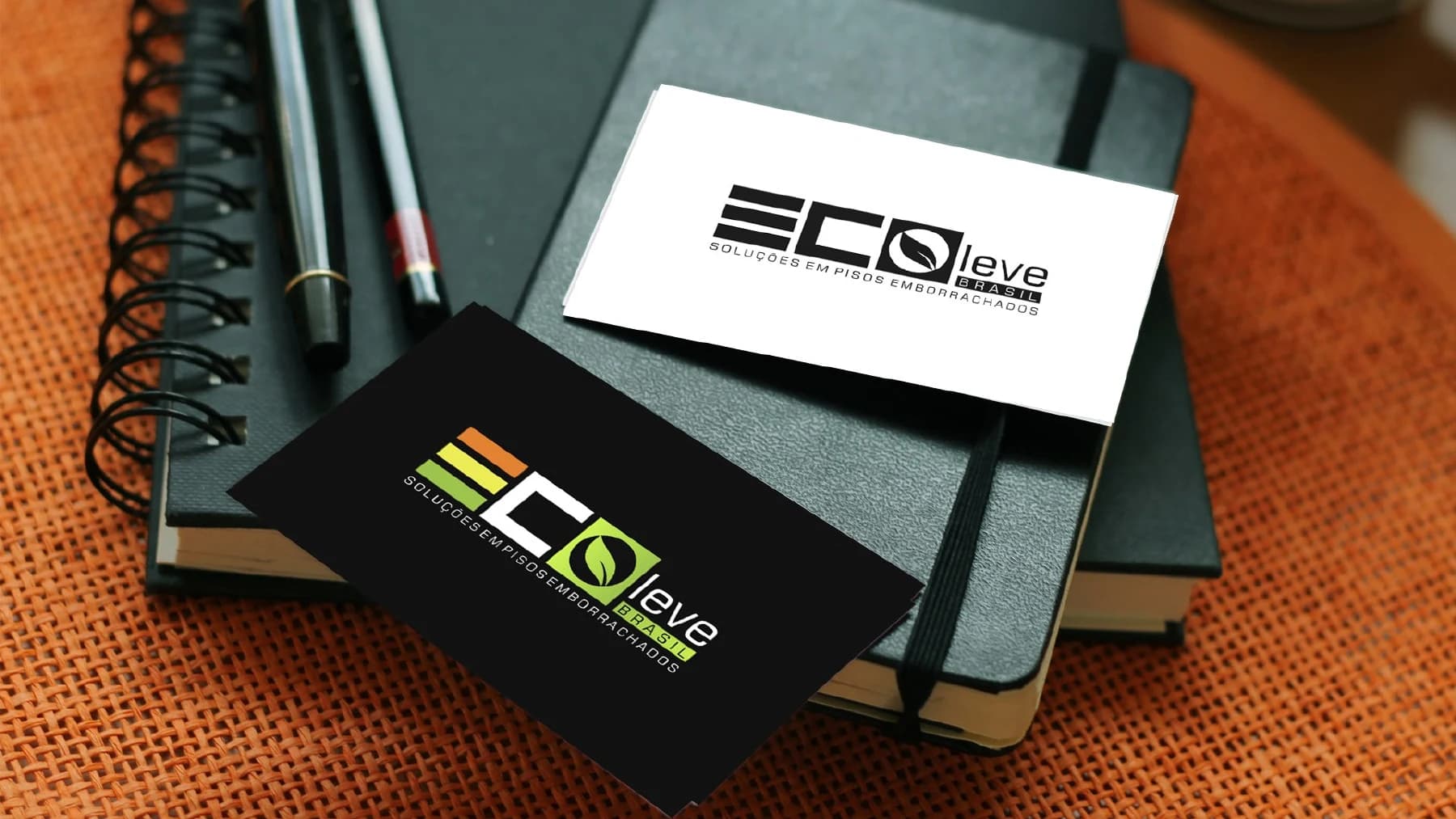 Mockup da identidade visual Ecoleve Brasil